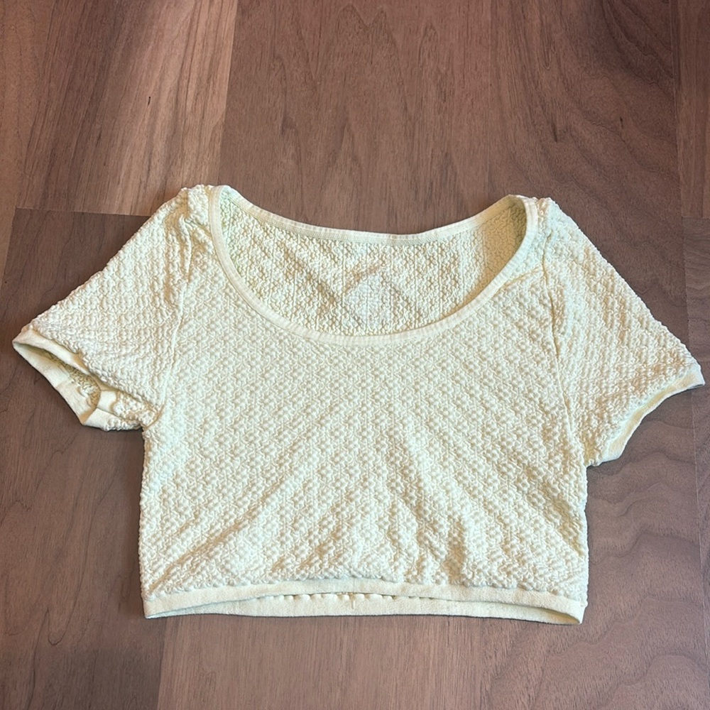 Yellow Stretchy Crop Top Free People